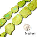 Green Magnesite Turquoise Freeform Slab Slice Beads 25-55mm 15.5" Strand