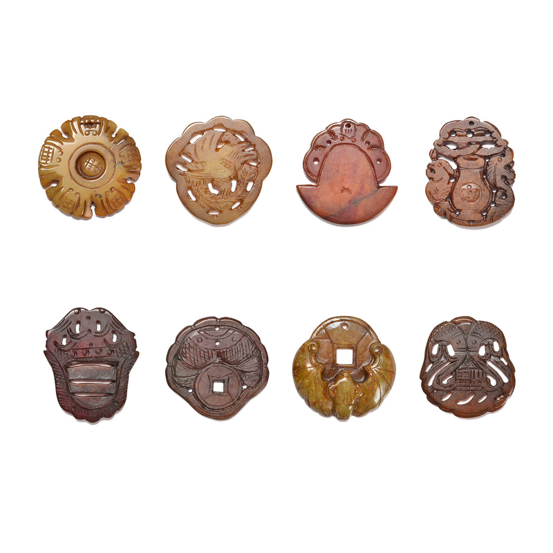 03 Brown Jade Hand Carved Pendant Eight Styles Sold per Piece