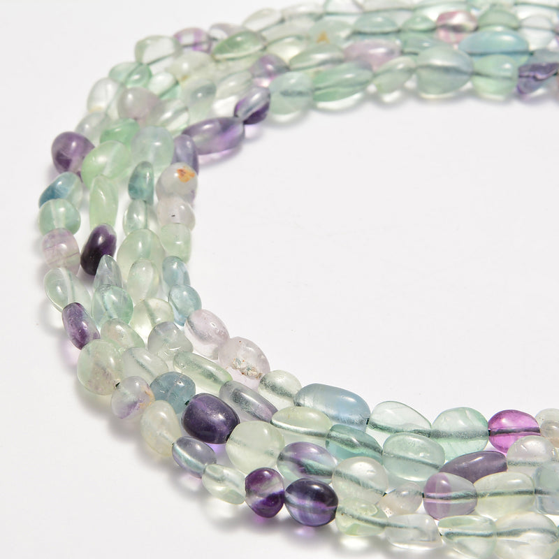 natural fluorite pebble nugget beads