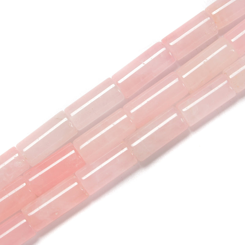 Rose Quartz Cylinder Tube Beads Size 8x17mm 15.5'' Strand