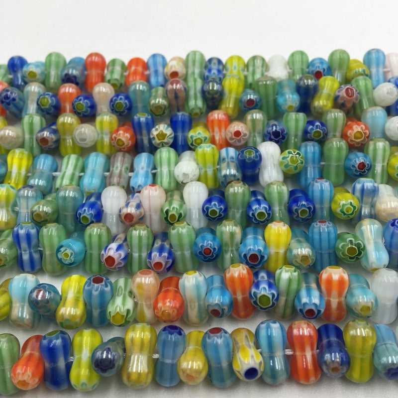 glass handmade lampwork dumbbell beads