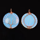 Opalite Tree Pendant Copper Wire Wrap Round Size 40mm Sold per Piece