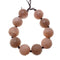 large hole natural peach moonstone carved round beads