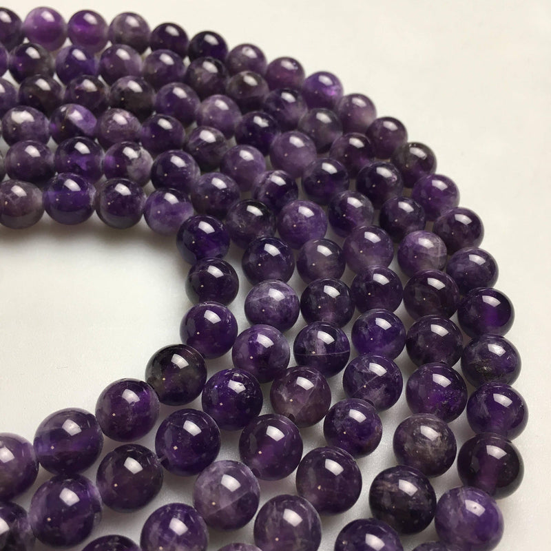 large hole amethyst smooth round beads
