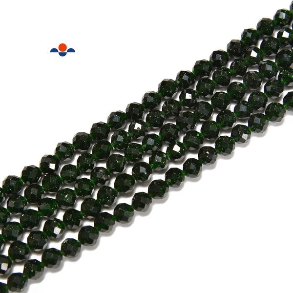 Green Sandstone Faceted Round Beads Size 2mm 3mm 4mm 15.5'' Strand