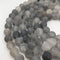 large hole cloudy quartz matte round beads