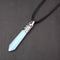opalite pendant silver plated hexagonal healing leather chain