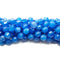 Blue Agate Prism Cut Double Point Faceted Round Beads 10mm 15.5'' Strand