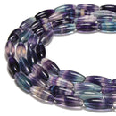 Natural Rainbow Fluorite Smooth Rice Shape Beads Size 8x20mm 15.5'' Strand