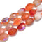 AB Coated Carnelian Faceted Rice Shape Beads Size 12-15mm 15.5'' Strand