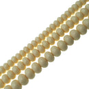 Synthetic Bone Smooth Rondelle Beads 6x10mm 8x12mm 10x14mm 15.5" Strand