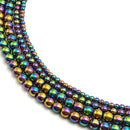 rainbow hematite smooth round beads