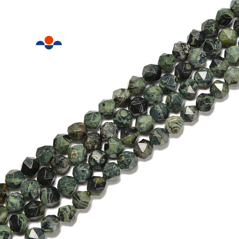 Natural Kambaba Jasper Faceted Start Cut Beads Size 8mm 15.5'' Strand