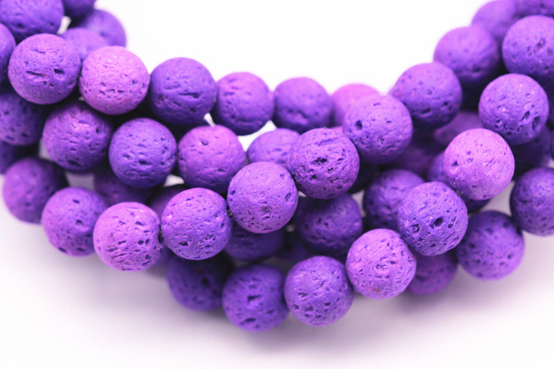 bright purple lava rock stone beads