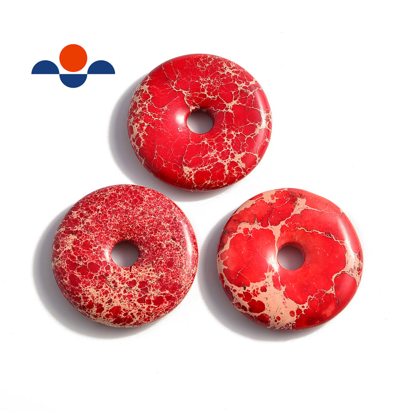 red sea sediment jasper donut circle pendant