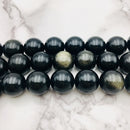 golden obsidian smooth round beads