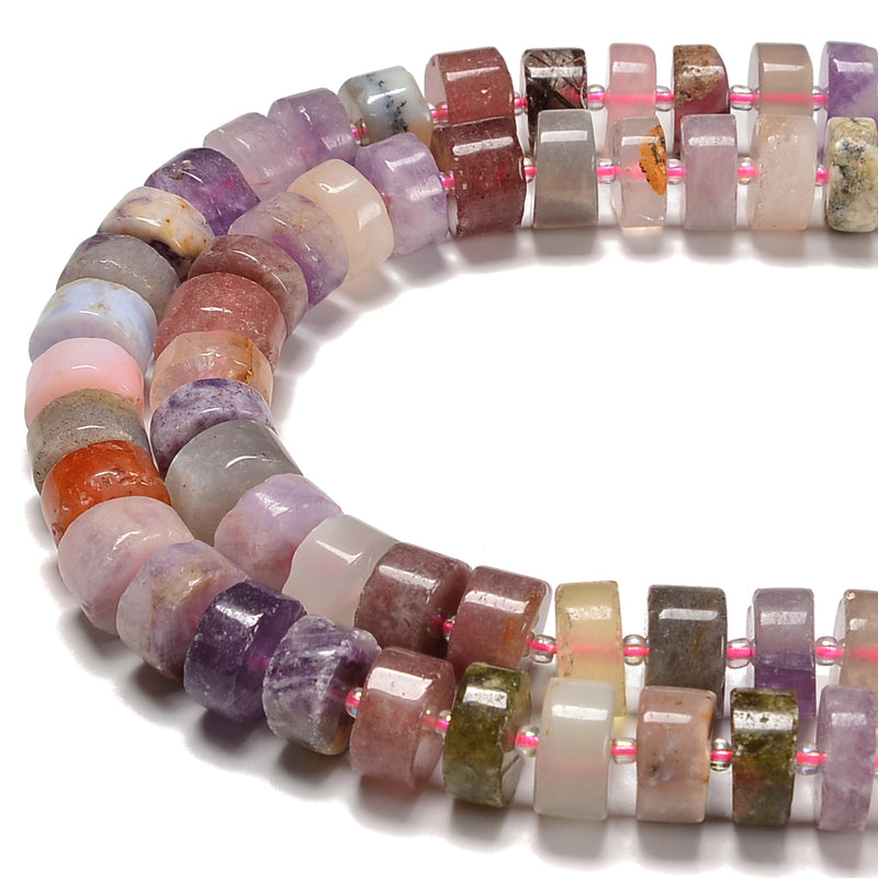 Chakra Gemstone Rondelle Wheel Disc Beads Size 10-11mm 11-12mm 12-14mm 15.5''Str