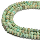 Natural Peruvian Chrysocolla Turquoise Faceted Rondelle Beads 7mm 8mm 15.5'' Str