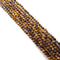 yellow Tiger's eye hard cut faceted round beads