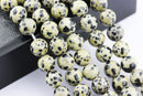 large hole dalmatian japser smooth round beads