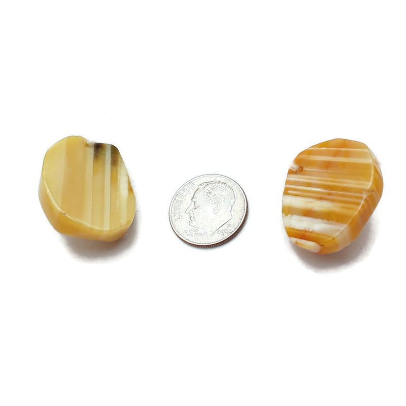 Brown Agate Irregular Freeform Slab Slice Beads Approx 15-25mm 15.5" Strand