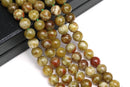 russian red green serpentine smooth round beads