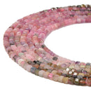 Gradient Multi Color Tourmaline Faceted Cube Beads Size 2.2mm 15.5'' Strand