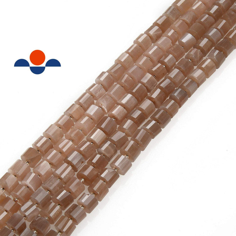 peach moonstone faceted rondelle wheel Discs beads