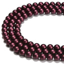 Eggplant Purple Shell Pearl Matte Round Beads Size 6mm 8mm 10mm 15.5'' Strand