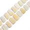 Cream Moonstone Graduated Faceted Trapezoid Beads 15x20-18x27mm 15.5" Strand