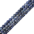 Natural Dumortierite Matte Round Beads Size 4mm 6mm 8mm 10mm 15.5'' Strand
