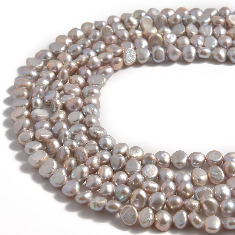 gray fresh water pearl center drill nugget beads