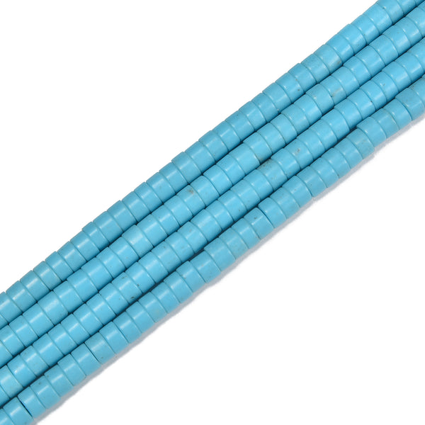 Light Blue Howlite Turquoise Heishi Disc Beads Size 2x4mm 3x6mm 15.5'' Str