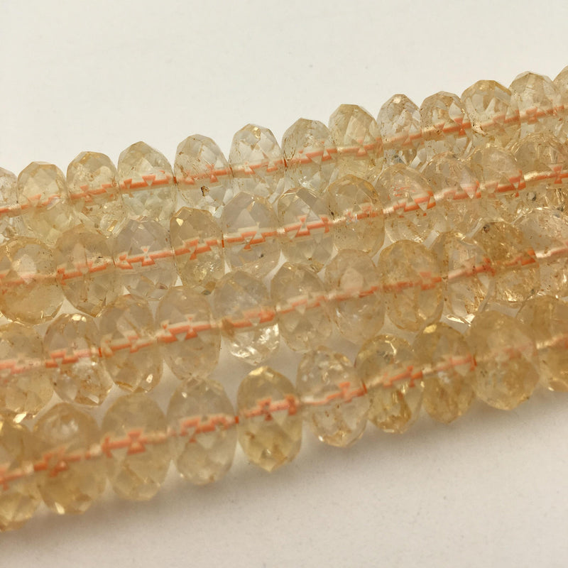 natural citrine faceted rondelle beads