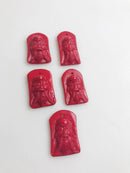 red bamboo coral hand carved old man pendant
