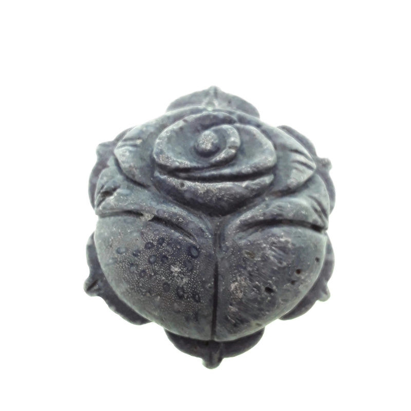 natural blue sponge coral hand carved rose pendant