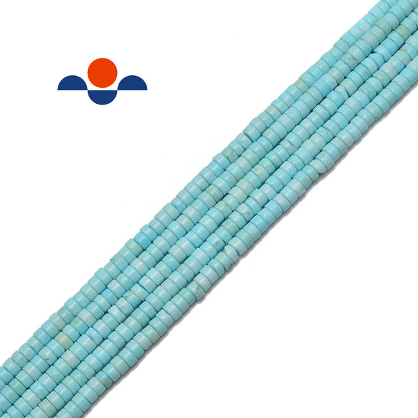 Light Blue Turquoise Heishi Rondelle Discs Beads 2x4mm 3x6mm 15.5" Strand