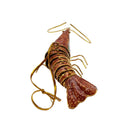 Cloisonne Christmas Tree Ornament Wiggling Tail Shrimp Decoration 4" Long