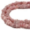 Strawberry Quartz Rough Nugget Chunks Center Drill Beads Size 6x16mm 15.5"Strand