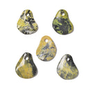 Dark Yellow Turquoise Twisted Leaf Shape Pendant Size 45x60mm Sold per Piece