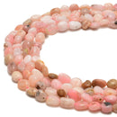 Pink Opal Pebble Nugget Beads Size Approx 6x8mm 15.5'' Strand