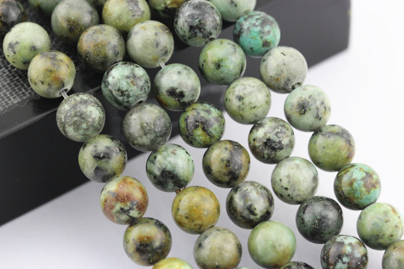 african turquoise matte round beads 