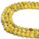 Natural Yellow Turquoise Star Cut Beads Size 8mm 15.5'' Strand