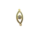 evil eye charm gold plated copper micro pave pink red green zircon 