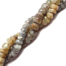 gray kyanite irregular faceted rondelle beads