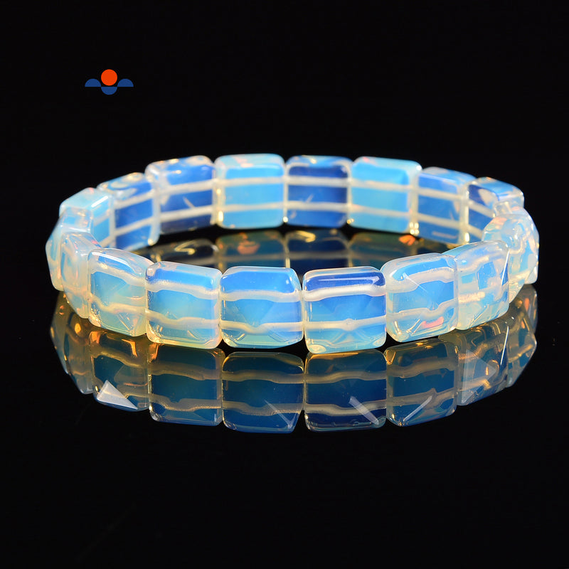 Opalite Double Drill Pyramid Shape Bracelet Size Approx 10mm Length 7.5"