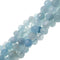 natural blue aquamarine faceted round beads