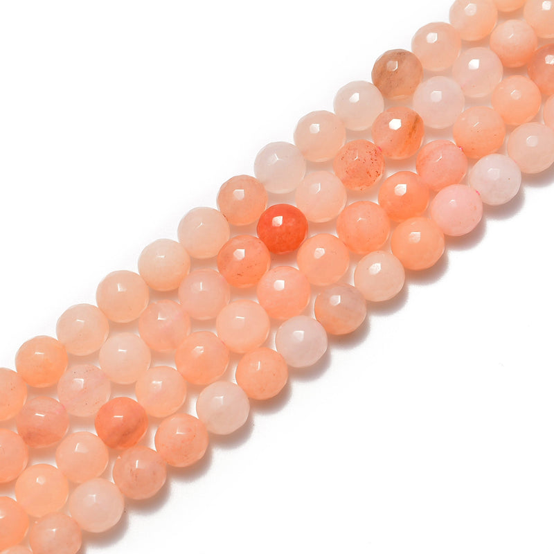 Natural Pink Aventurine Faceted Round Beads 6mm 8mm 10mm 15.5" Strand