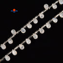 Natural Rainbow Moonstone Faceted Teardrop Shape Beads Size 5x7mm 15.5'' Strand