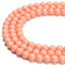 Coral Pink Color Shell Pearl Matte Round Beads Size 6mm 8mm 10mm 15.5'' Strand